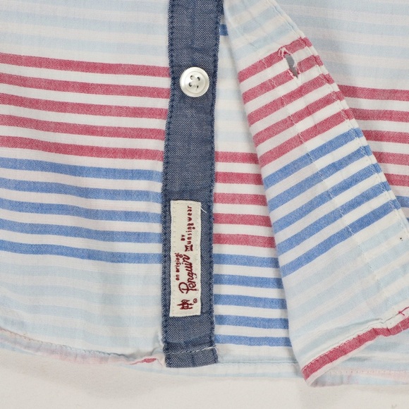 PENGUIN Short Sleeve Men's Shirt Heritage Slim Fit Size XL Horizontal Stripe - Picture 7 of 12